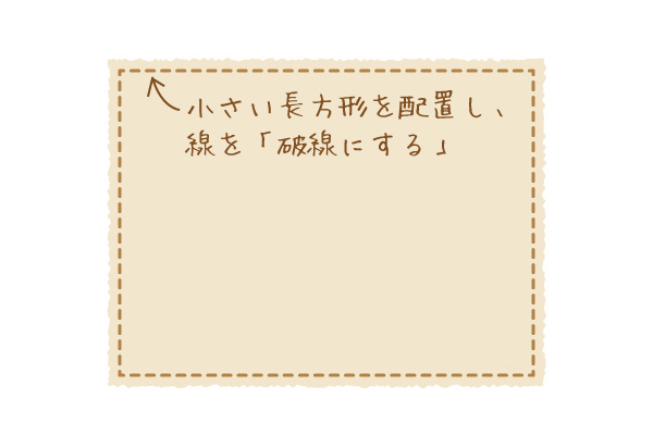 小さい長方形の線を破線に